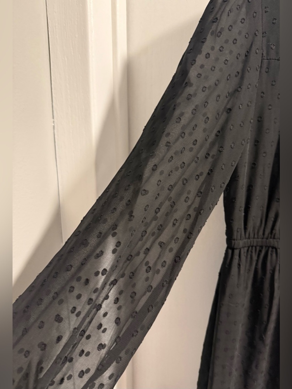 NWT Wonder Nation Black Sheer Sleeves - Swiss Dot Formal Girls Dress - Picture 2 of 6